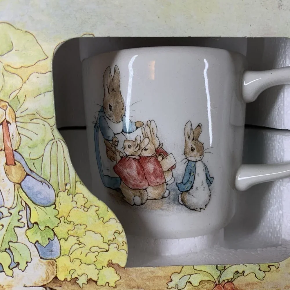 NIB Vintage Peter Rabbit by Wedgewood Childrens Porcelain Cup and Bowl Set